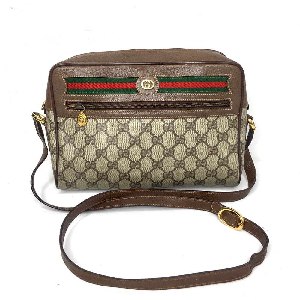 Authentic Gucci brown monogram coated canvas crossbody bag - Picture 1 of 16